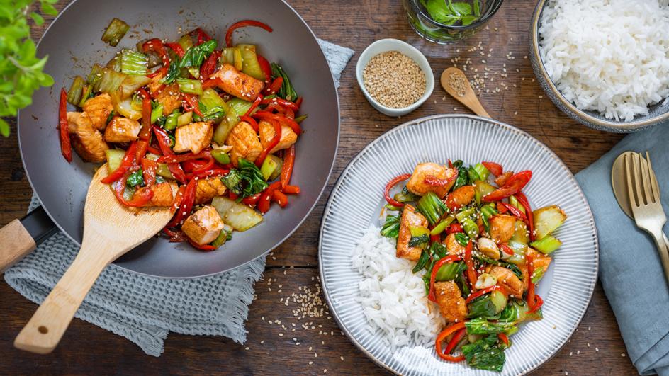 Teriyaki Salmon Stir Fry