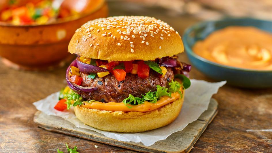 Spicy Burger with Chilli Mayo