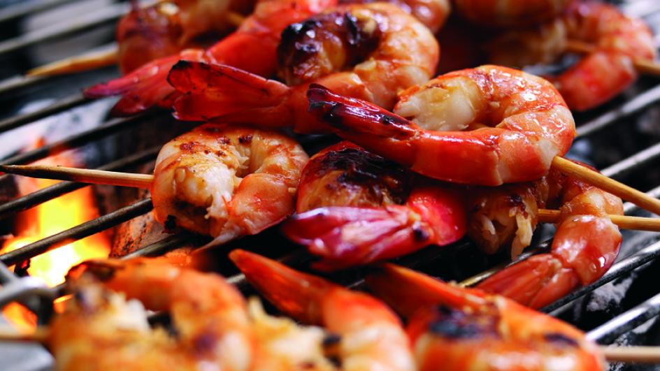 Barbecue Prawns with Chilli and Garlic