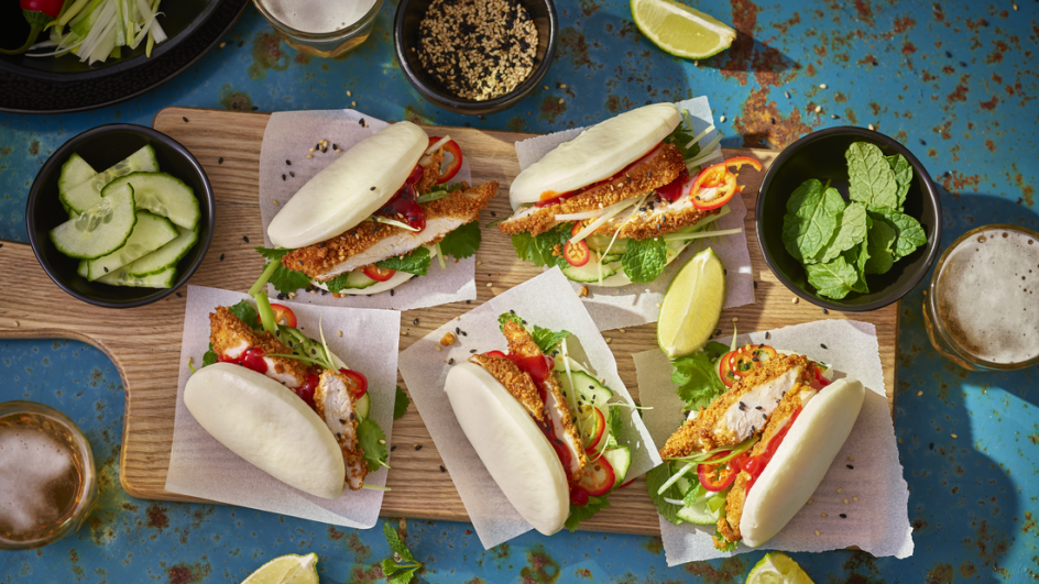 Air Fryer Crispy Korean Chicken Bao Buns