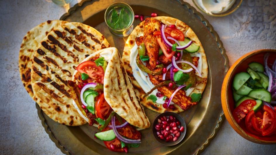 Air Fryer Shawarma Chicken Flatbreads