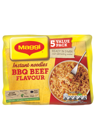 Maggi® 3 Minute BBQ Beef Instant Noodles 5 x 59g