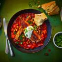 Air Fryer Shawarma Aubergine and Chickpea Bowl